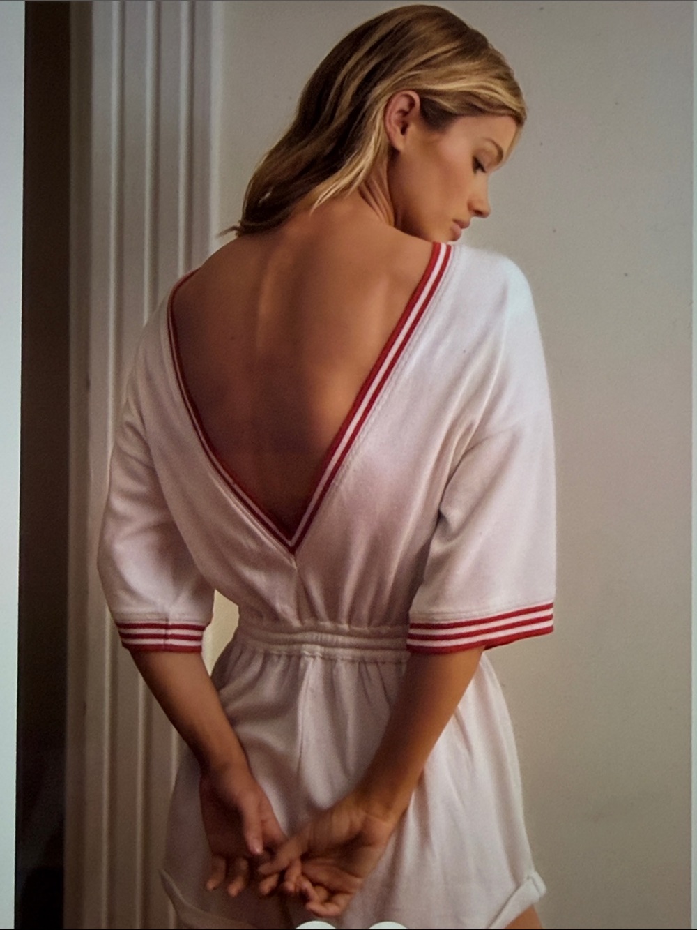 Anthropologie Short-Sleeve Waffle Knit Romper Playsuit. - Picture 2 of 8